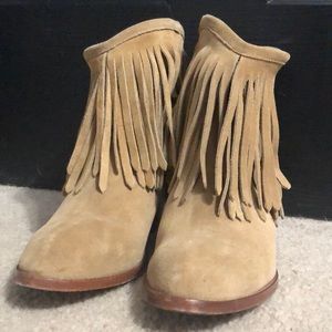 Frye Illana Suede Booties with Fringe